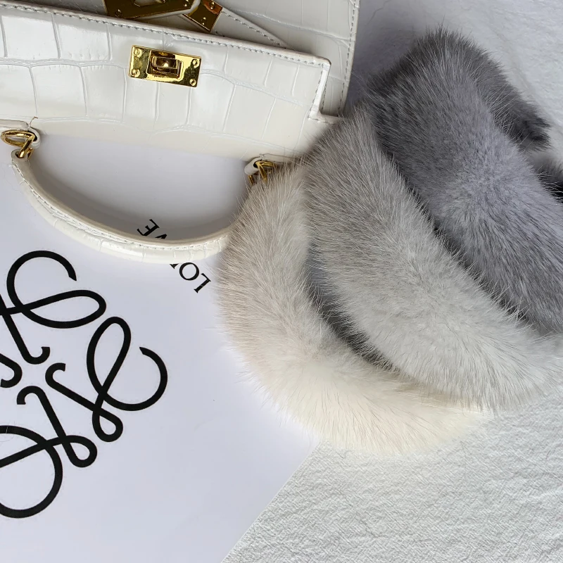 Women Luxury winter 100% Real Mink Fur Headbands High Quality Real Fur Hair Band Lady Fashion Hair Hoop Furry Gift