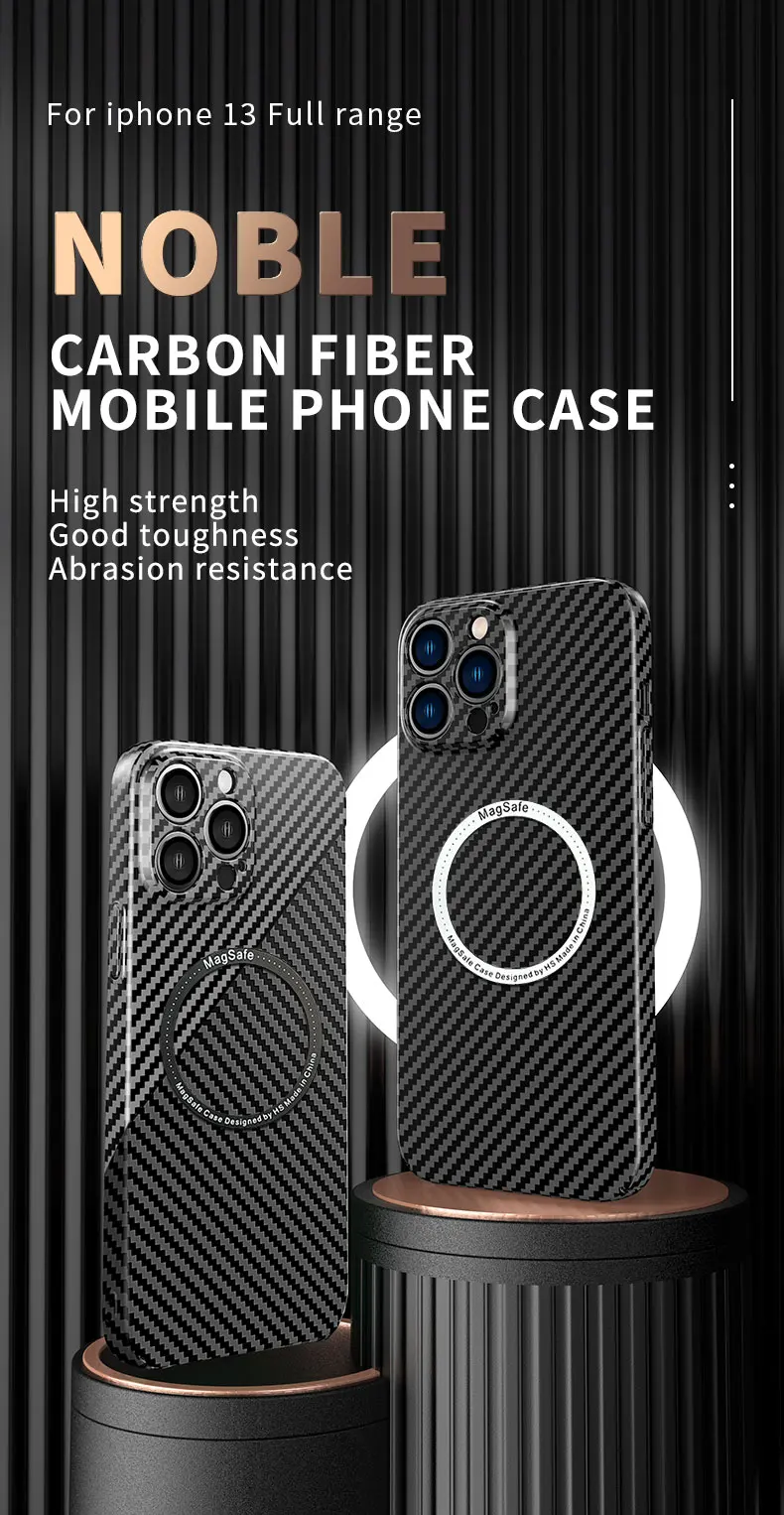 Carbon Fiber Texture Magnetic Wireless Charging Iphone Case