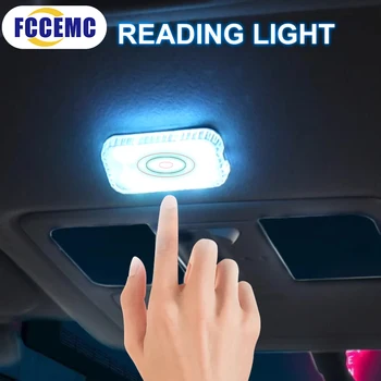 Led toque luz mini sem fio iluminação interior do carro auto telhado lâmpada de leitura para porta pé tronco caixa armazenamento carregamento usb