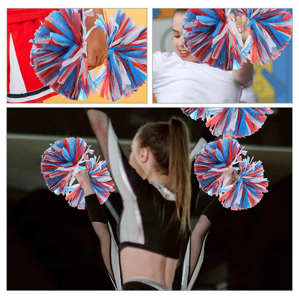 4Pcs 재사용 가능한 치어리딩 폼폼 애완동물 PE 소재 매트 그립 스포츠 이벤트 축제 소품을 위한 생생한 색상