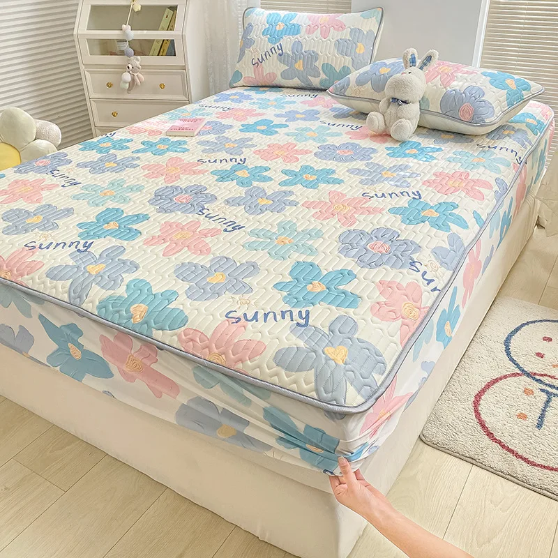 Summer Home Textiles Cute Fitted Sheet Pillowcase 3pcs Set Cool Latex