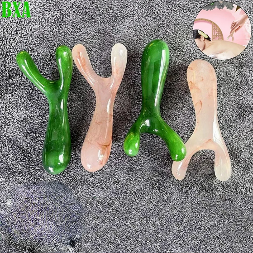 1PCS Gouache Plate Nose Massage Trigger Point Y-shaped Fork Nose Massage Resin Face Lifting Stone Guasha Scraping Facial
