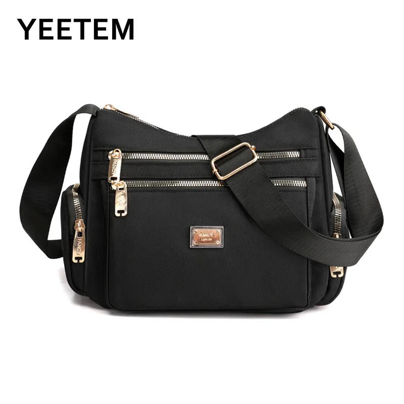 

Oxford Zipper Messenger Bag Joker Women's Backpack Middle-aged Women's Bag Nylon Shoulder Bag Joker Fashion Mother Bag