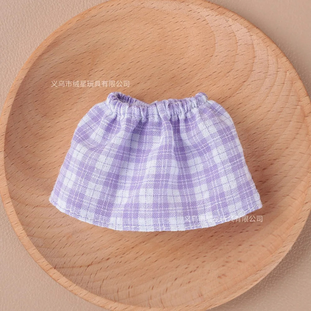 Doll Clothes Sleeveless Top Plaid JK Skirt Set Mini Dress Up Outfit Accessories For 10cm Joint Doll Fashion Doll Costume Gift