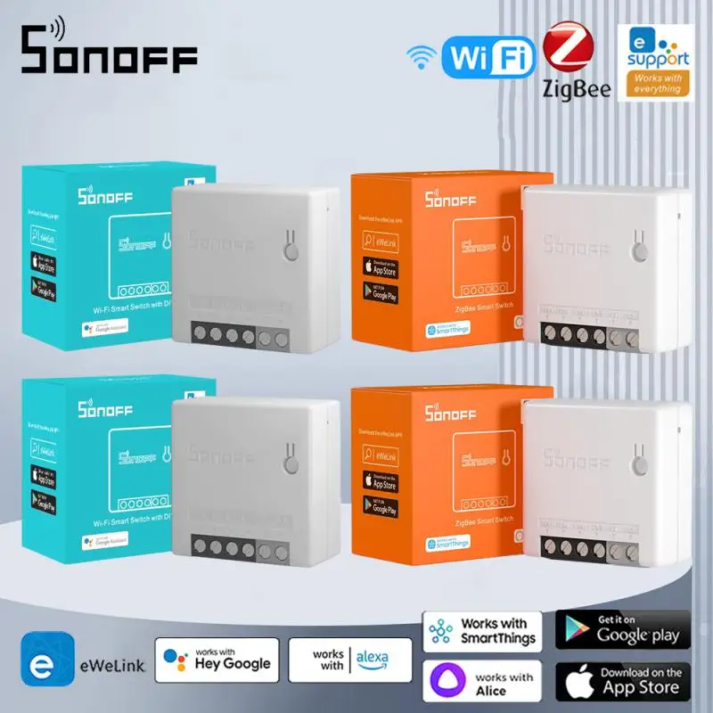 

SONOFF MINIR2 2-Way DIY Smart Wifi Switch Itead Sonoff ZBMINI Switch Remote Control Via EWeLink APP Support Alexa Google Home