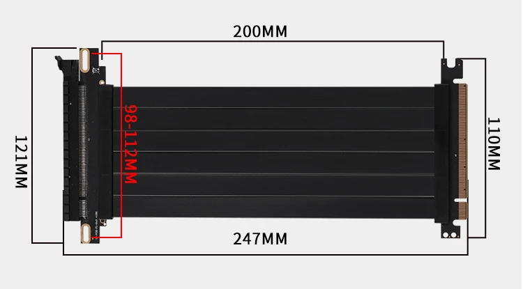 PCIE X16, Extensor Blindado Flexível, Velocidade Total