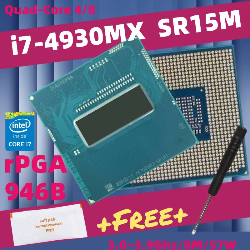 Intel Core i7 4930MX SR15M Quad-Core Laptop CPU Socket G3 PGA946B HM86 HM87 QM87 Processor |