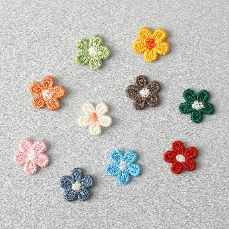 Cute Five Petal Small Flower Fabric Patch For Children's Clothing Leggings Hair Clips Headgear Shoes Hats Clothing Accessories
