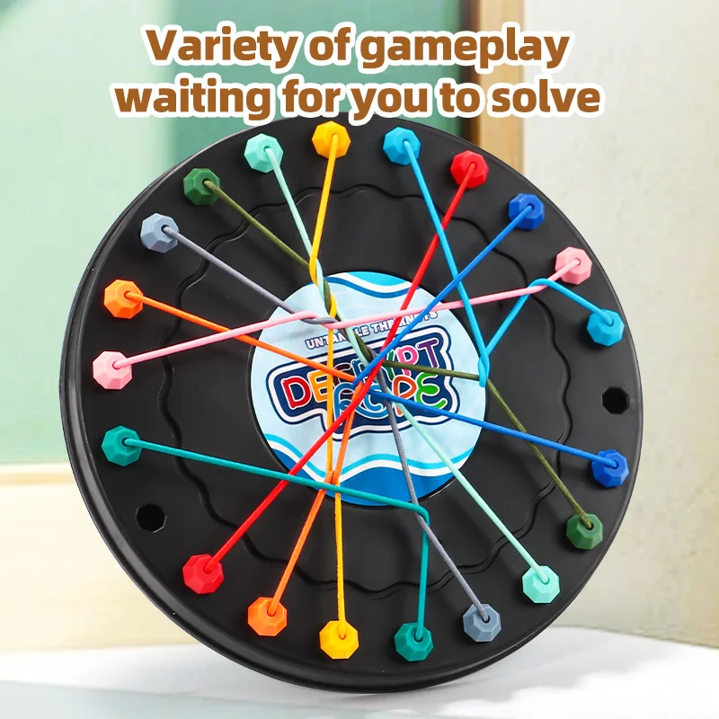 Board Game Board Game Toy Rope Puzzle Toy Twisted Rope Puzzle Game Brainy Knots Rope Untangling Board Game Knots Challenge Game String Solution Central Lacing Toys