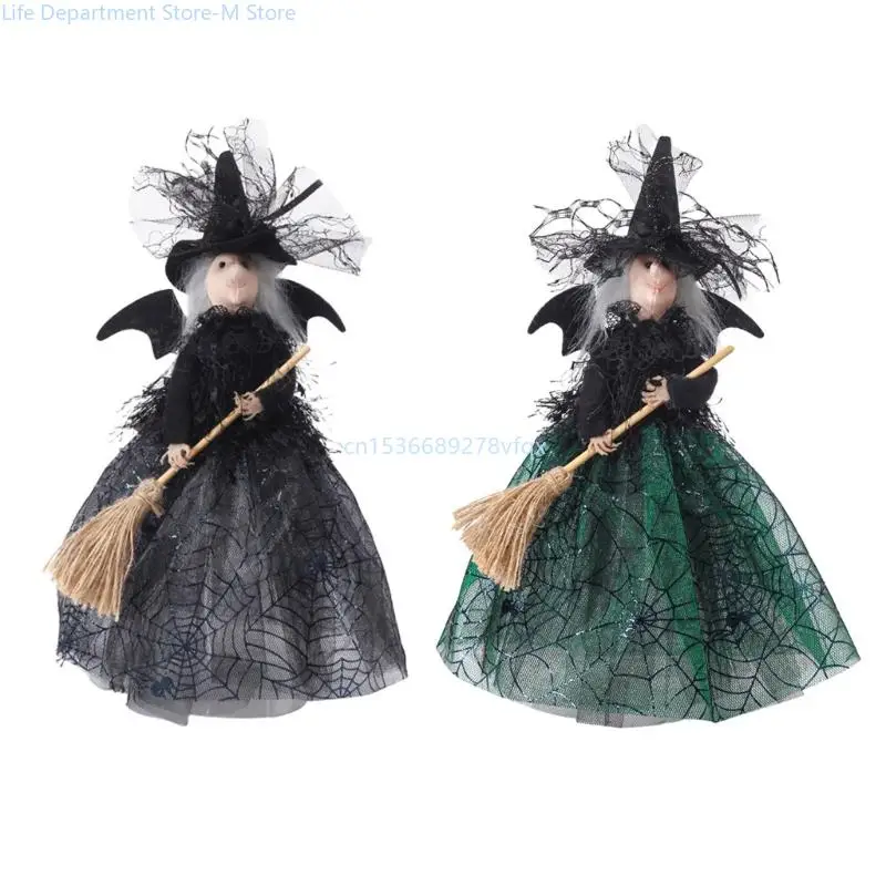 

2Pcs/set Elegant Halloween Witch Decorations Mysterious Witch Standing Ornament