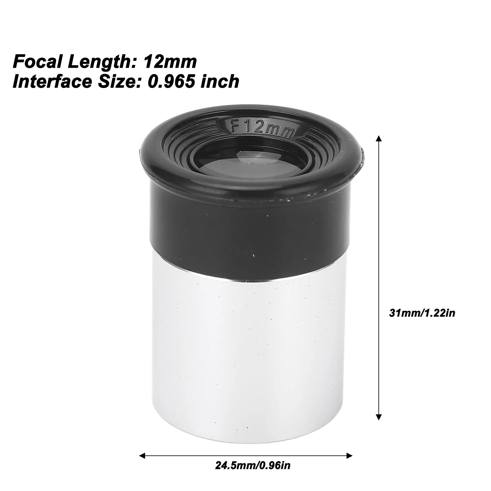 고화질 완전 멀티 코팅 망원경 접안렌즈, F12mm, M28.6 표준 스레드 광학 유리, 0.965 인치, 신제품