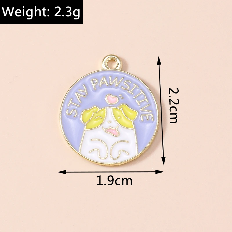 10 stücke Mischte Cartoon Nette Emaille Hund Charme Pfote Tier Anhänger für Halsketten Ohrringe DIY Schmuck Machen Zubehör Handgemachte – Detail 17