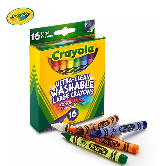 Crayola Large Washable Crayons, 16 Ct, School Supplies for Kindergarten,  Toddler Crayons Gifts for Kids - AliExpress