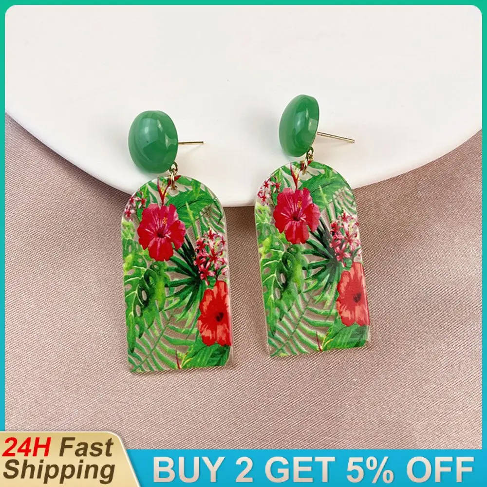 1PCS Candy Color Earrings Fresh And Beautiful 18 Styles Earring Torus Acrylic Earrings Bright Colors Acrylic