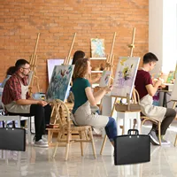 Art Portfolio Case with Zipper Portfolio Storage Bag Folder Artist Carrying Case PP Material for Artwork Poster Painting Board 4