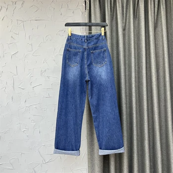 Spodnie Damskie Jeans - Luźne - Proste 2