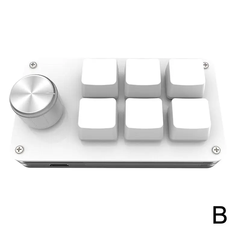 Macro Keyboard Knob 6 Keys 1 Knob Custom Mechanical Keyboard Hot swap Designer One-handed Keypad Game Photoshop Macropad gaming computer keyboard Keyboards