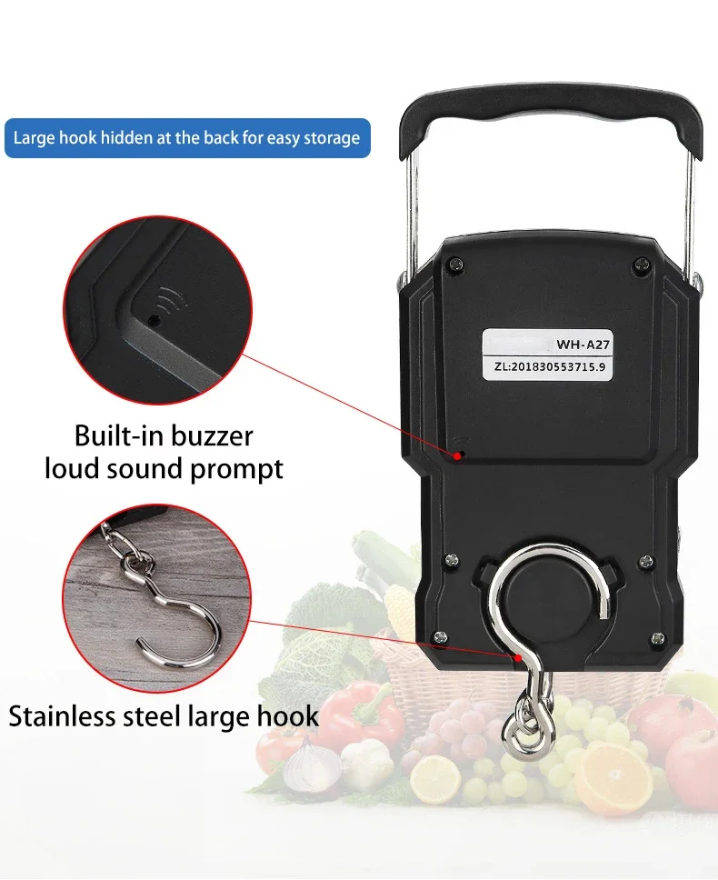 Modish Portable Fish Scale Wireless Bluetooth Portable Electronic Scale with Display and Tape Measure 75kg Universal