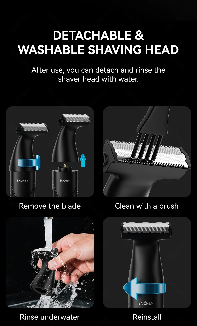 ENCHEN Spark 5 Waterproof Electric Shaver and Body Trimmer description image 10