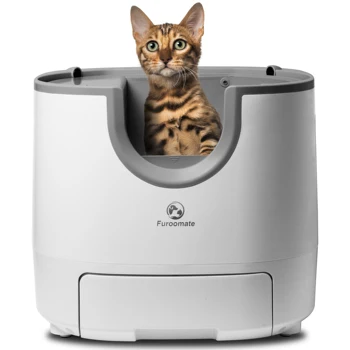 Self-Cleaning Cat Litter Box with Open-Top Design, Smart Automatic Waste Removal, Advanced Safety Sensors & Extra-Large Capacity – Hassle-Free Litter Solution for Multi-Cat Homes, Easy Cleaning & Pet Comfort