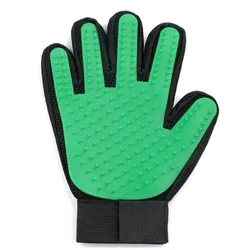 Pet Grooming Glove: Gentle Hair Remover Mitt - Right Hand (Green)