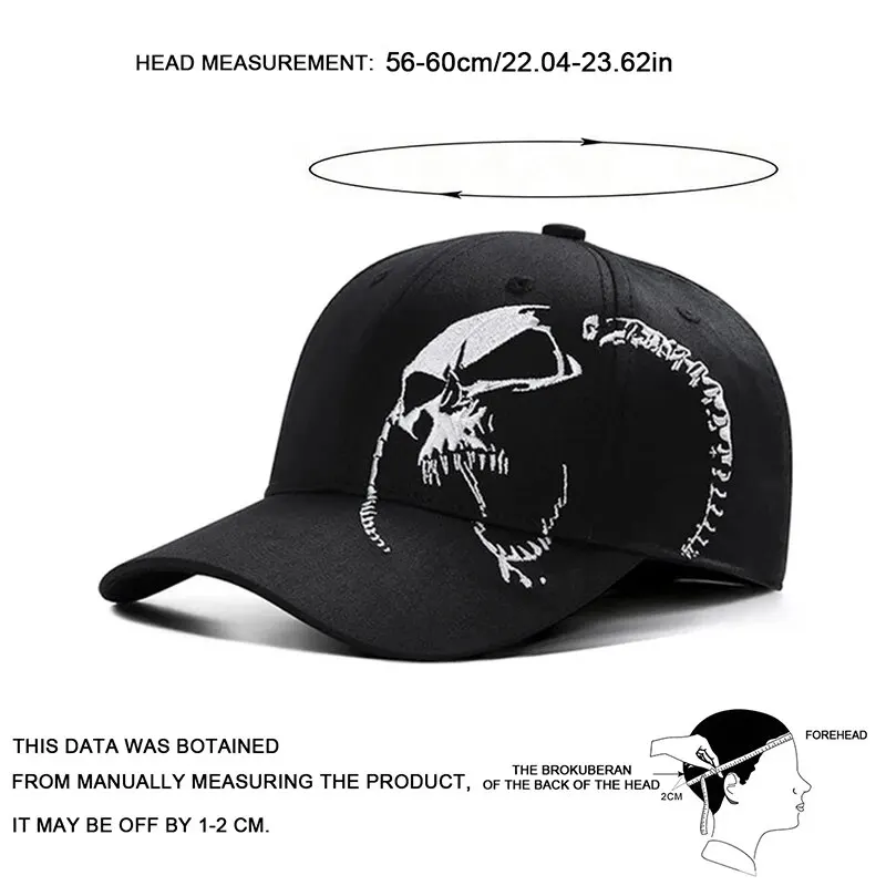 Baseball Caps Sun Hats Side Skull Pattern Embroidery Adjustable Casual Hats Spring and Autumn Outdoor