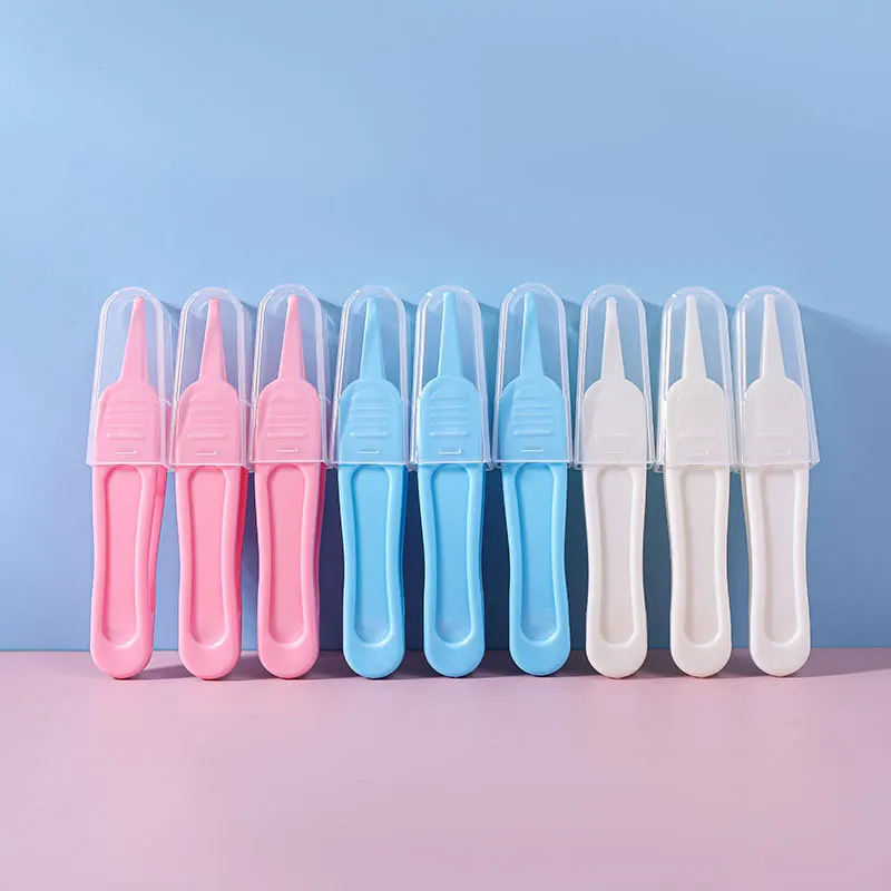 Three-piece Baby Daily Care Clean Safe Nostril Solid Color Small Tweezers Round Head Clip