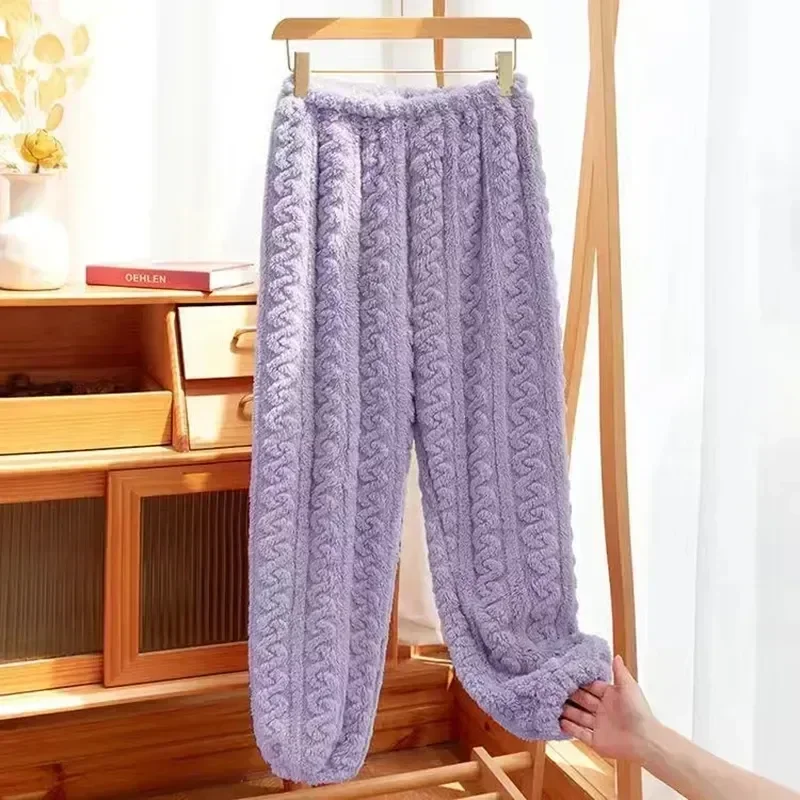 

Пижама, женские штаны, пижама, бархатные Длинные коралловые брюки для отдыха, женская одежда, мужские зимние штаны для сна