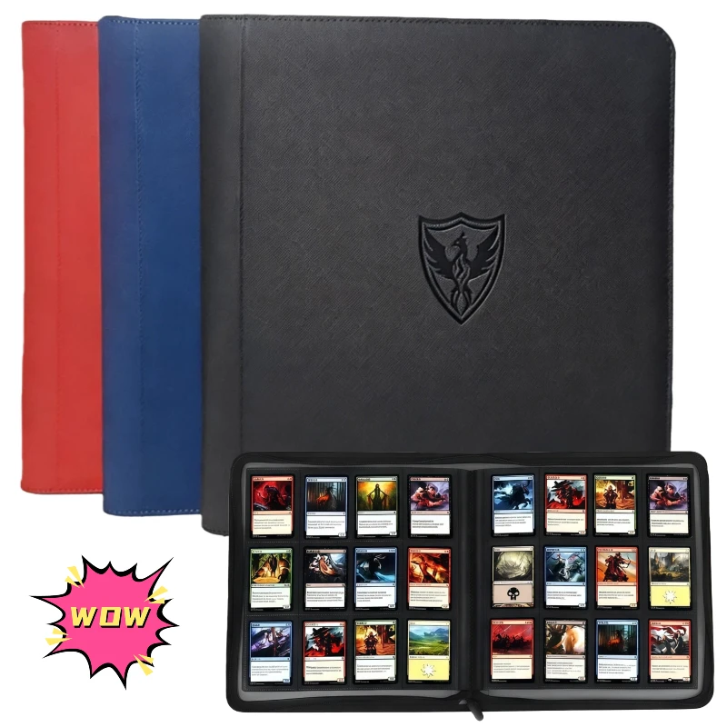 Premium Sammelkarten-Ordner mit 12 Fächern, TCG-Ordner mit 480 seitlich beladbaren Taschen, Sammelkartenalbum geeignet für MTG, Yugioh, Baseball-, Fußball-Sportkarten, perfekt für Jungen, Mädchen und Kartensammler, Thanksgiving-Geschenk, Weihnachtsgeschenk
