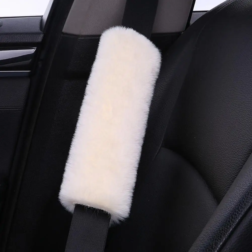 2 pz/set copertura della cintura di sicurezza dell'auto morbida imbottitura  in peluche comodi accessori per la guida invernale universale - AliExpress