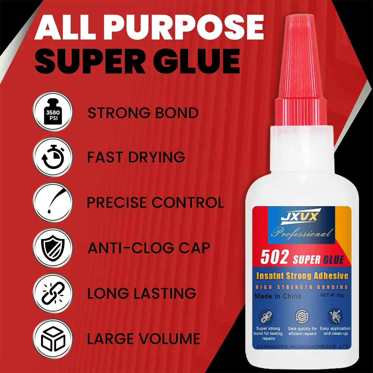 Colle Métal Plastique 20g/50g - Super Glue Liquide Haute Résistance