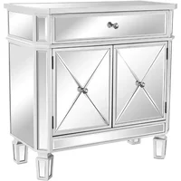 Nightstands Mirrored Dresser Nightstand With 1 Drawer And Two Doors Mirrored Nightstands 1