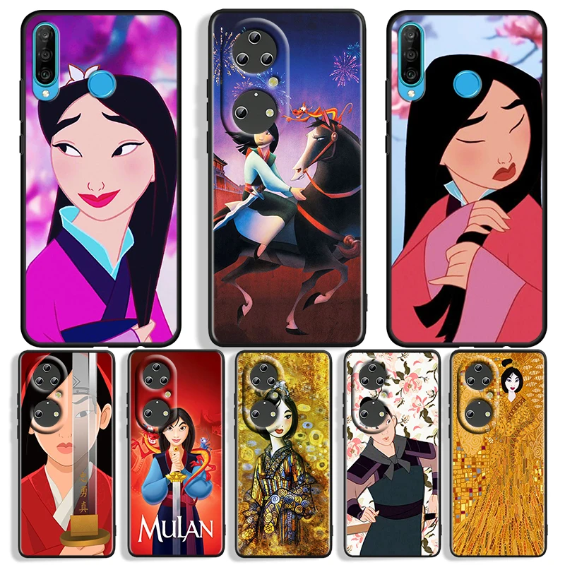Disney Princess Mulan Per Huawei P50 P40 P30 P20 P10 Pro Lite P Smart Z 2021 2019 4G 5G Custodia Morbida In Silicone Nero