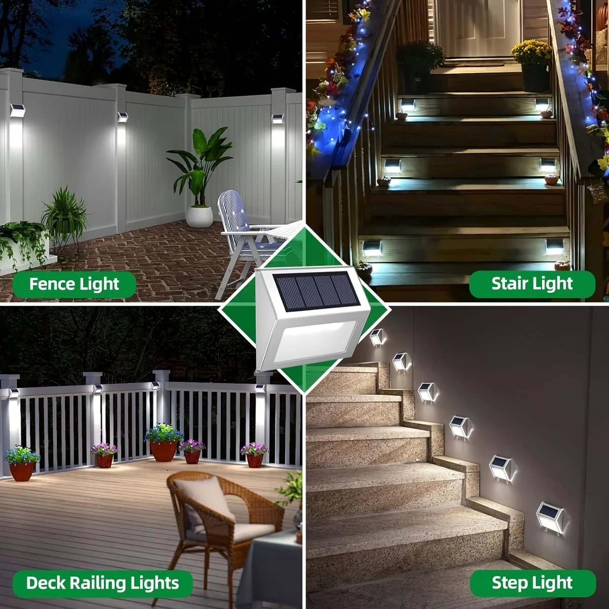 Description Picture 5 of itemSolar Step Lights Solar Fence Lights Outdoor LED Stainless Steel Wall Lamps Deck Lights For Stair Fence Step Walkway Patio