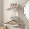 retractable clothes hanger multipurpose wall-mounted storage holder space saving with expandable Rod Clothing Hanger and Hooks 2