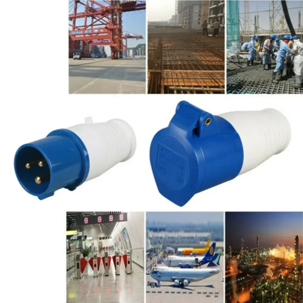240V 16A 3 Pin Industrial Waterproof Plugs/Socket Male/Female IP44 2P For Caravan Motorhome Trailer Truck Yacht Home Hardware