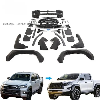 2021-2024 Toyota Hilux Revo GR Facelift Front Bumper Guard Restyle Body Kit