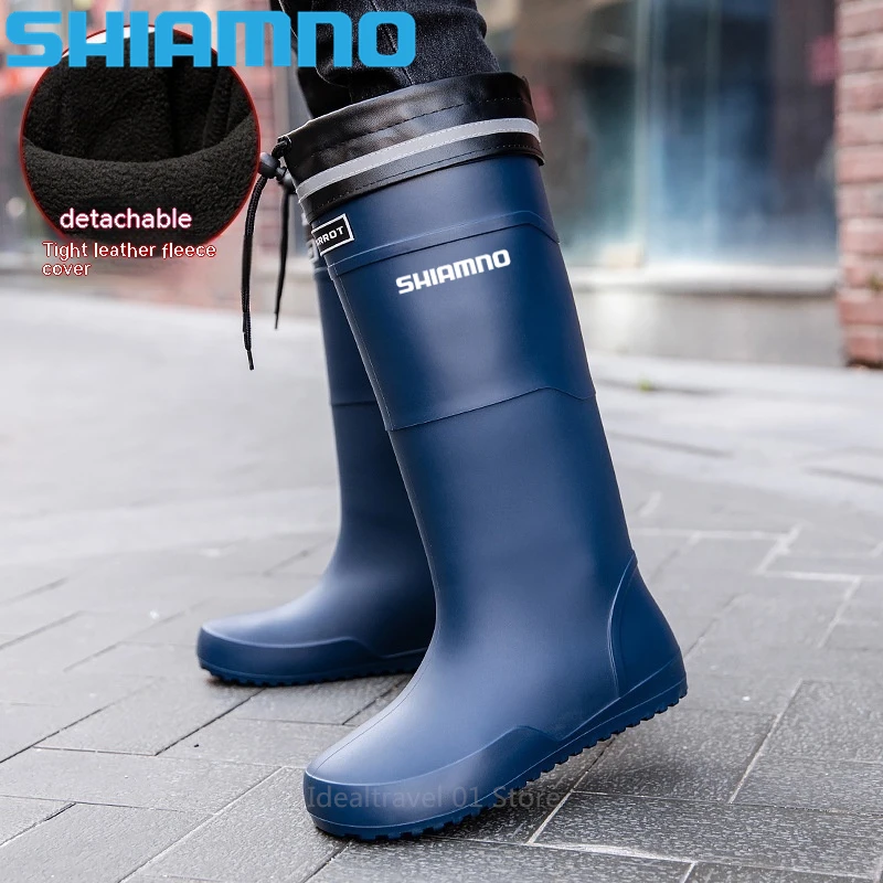 

2024 Men's Tall Rain Boots Fashion Work Waterproof Protective Solid Color Rain Boots Men Outdoor Work Rubber Boots Fishing Shoes
