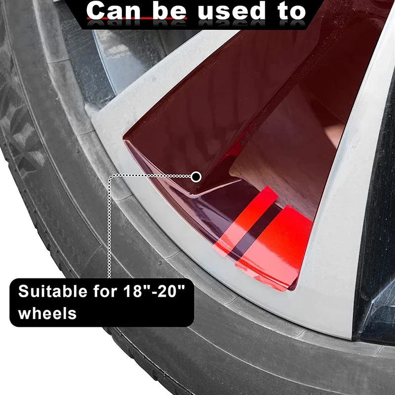 Reflective Car Wheel Rim Stripe Decal Set - 4Pcs Racing Hub Decoration Stickers