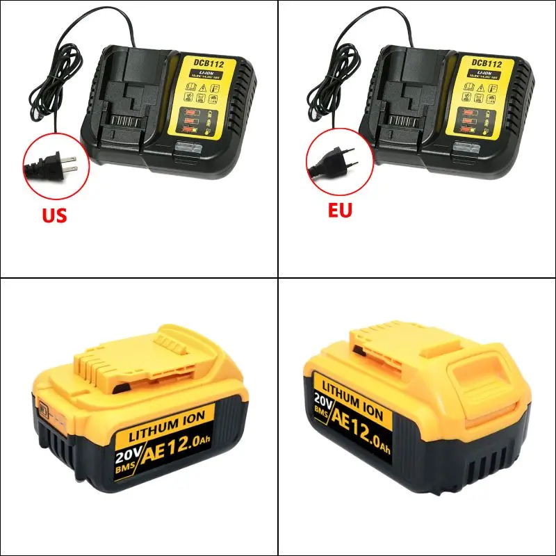 Dewalt 무선 스크루 드라이버 드릴 스크류 건 렌치 임팩트 배터리, Dewalt 20V, 6000mAh, DCB200 DCD790