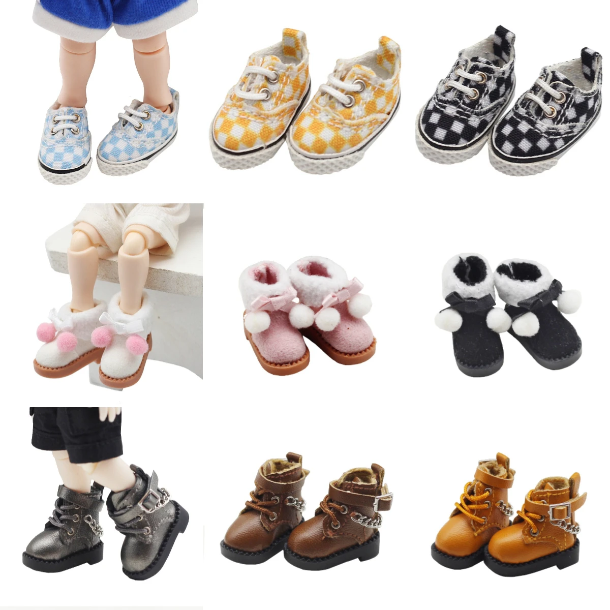 

1 Pair Set OB11 Doll Shoes Cute Handmade Shoes Dolls Play House Dress Up Accessories Children Toys Gift