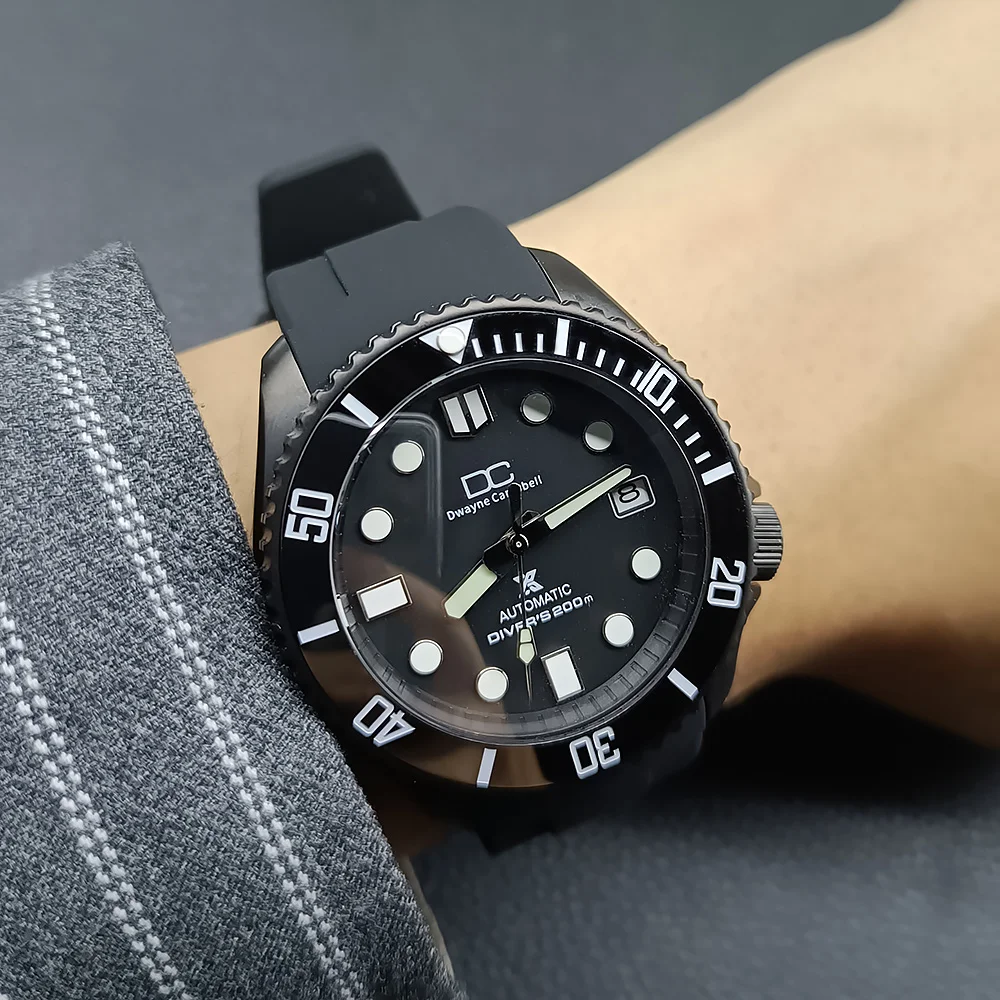 ぽん NH35 腕時計 Custom Japan NH35 Movement 42mm Black Men's wrist watch