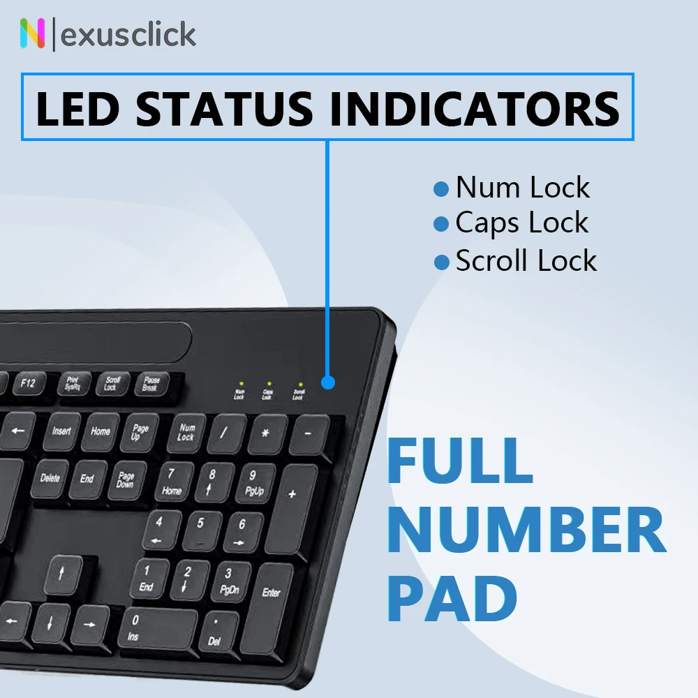 113-Tasten-USB-Tastatur mit Kabel und Maus-Kombination, weitestgehend kompatibel, ergonomisches Design, geeignet für Büro-, Heim-, Laptop- und Desktop-Computer_voghion.com
