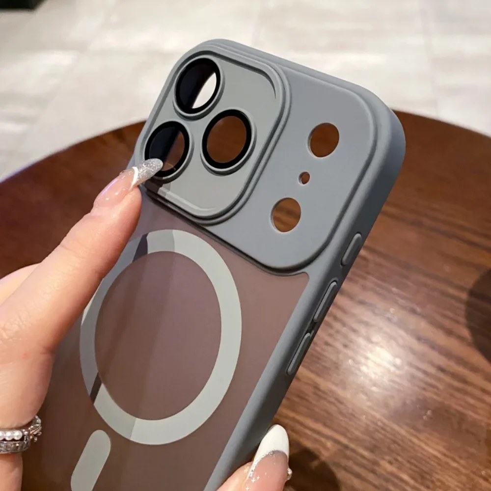 Magnetic Luxury Matte Translucent Shockproof Armor Case with Magsafe Compatibility
