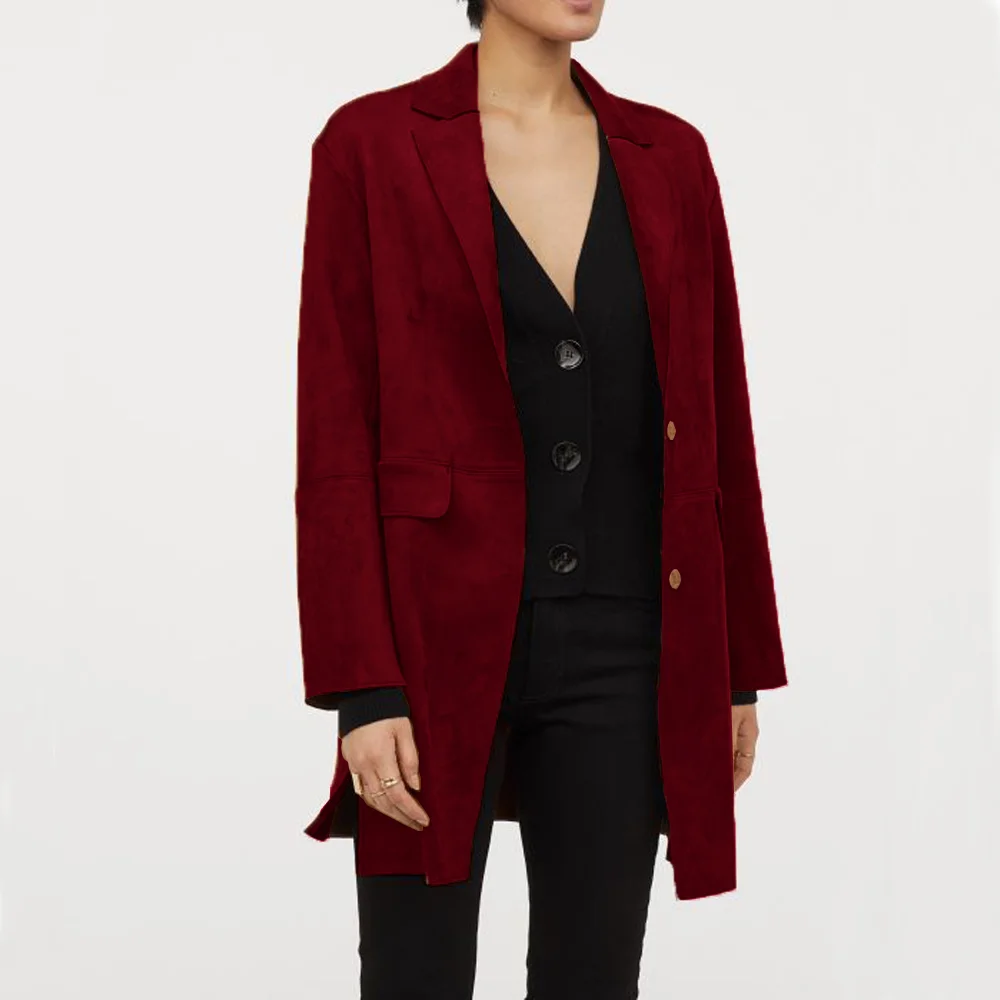 Women's Blazer Suede Single Breasted Elegant Casual Tailor Made to Order Top for Women Blazers Woman Outerwears Coat women jacket suits
