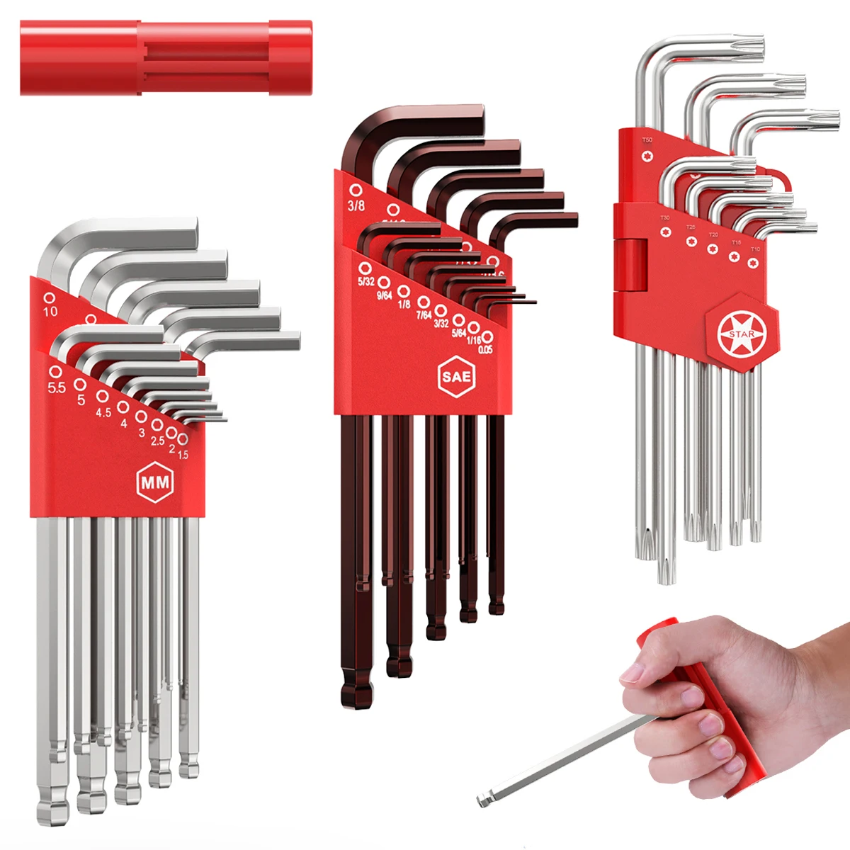Meterk 35PCS Allen Wrench Kit Allen Wrench Metric Wrench Inch Wrench L
