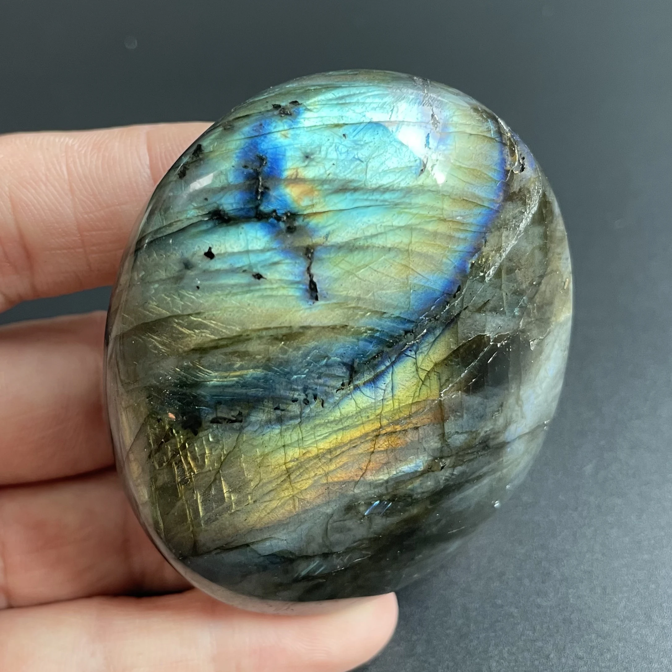 

149g Natural Crystal Labradorite Oval Quartz Polished Reiki Healing Exquisite Room Decor Moonstone Z102