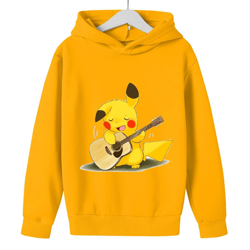 

Kawaii Pokemon Hoodies Pikachu Kids Clothes Girls Clothing Tops Boys Sweatshirt Game Print Long Sleeve Pullovers Streetwear