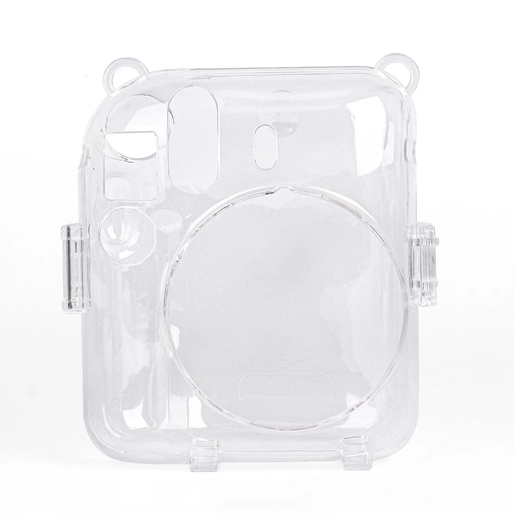 Mini Camera Case PC Crystal Storage Case Transparent with Shoulder Strap for Fujifilm Instax Mini 12 for Camera Instax Mini12