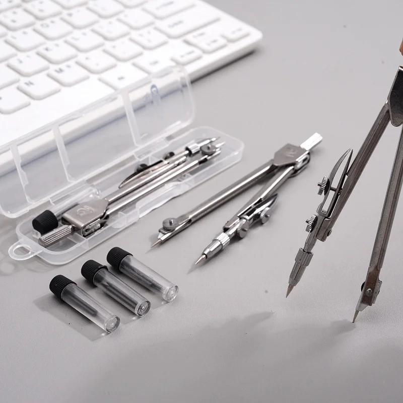 Drawing Compass Compass Lead Refills High Precision Professional Metal Compass Drawing Set with Pencil Refills Lead School Compass Drawing Set Pencil Attachment